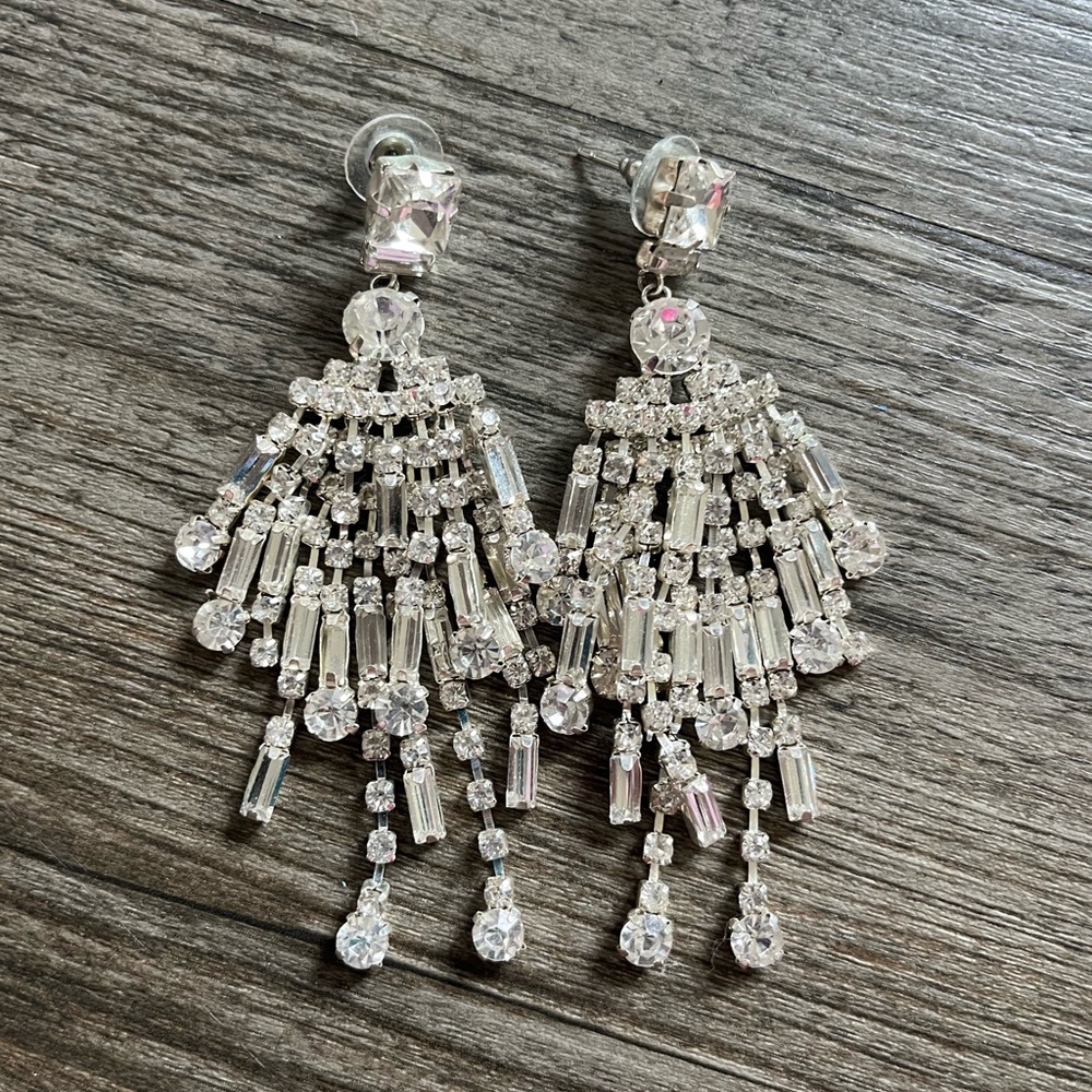 Christian Siriano Rhinestone Chandelier Dangle Earrings